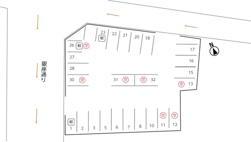 銀座通り月極駐車場図面