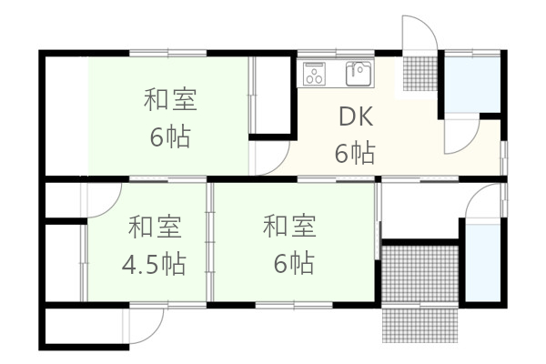 楸田荘1号棟間取り